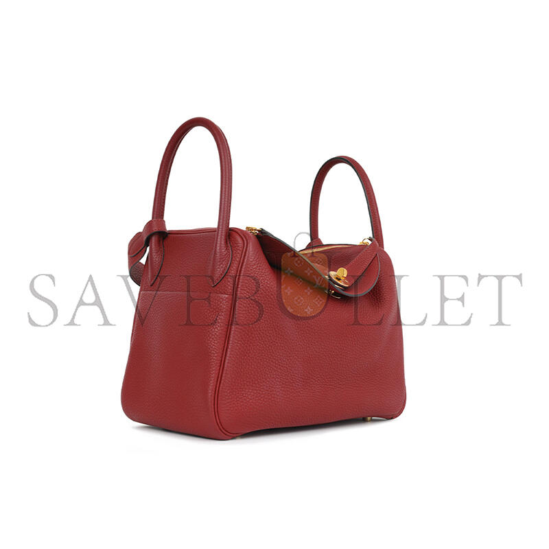 H**mes MASTER LINDY 30 ROUGE GRENAT CLEMENCE (30*19*16cm)